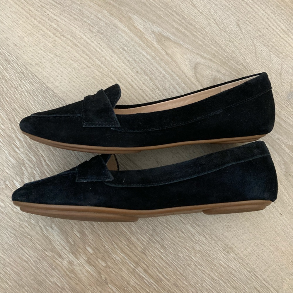 J.Crew Black Suede Loafers Sz 5.5